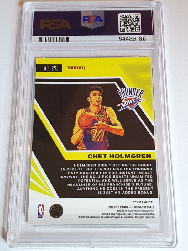 2022 Panini Flux Chet Holmgren Rookie #243 SILVER Holo RC - PSA 10 (POP 12)