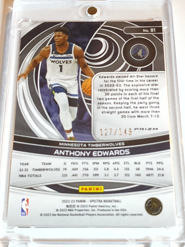 2022 Panini Spectra Anthony Edwards #81 CELESTIAL /149 Holo - Ready to Grade