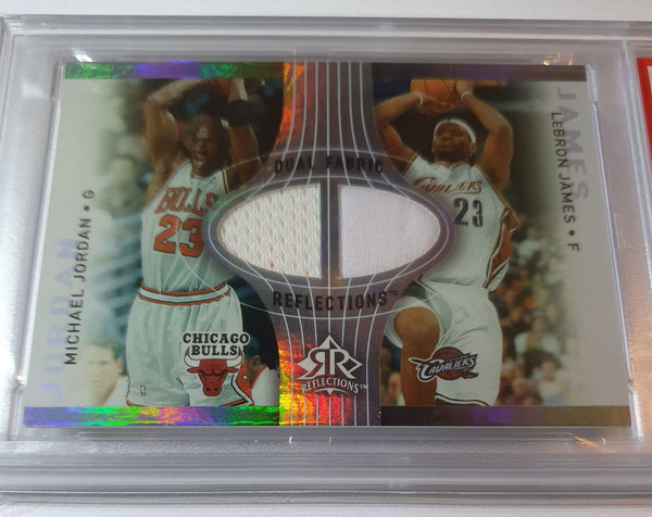 2006 Reflections Michael Jordan LeBron James #PATCH Dual Jerseys - PSA 9 (POP 3)