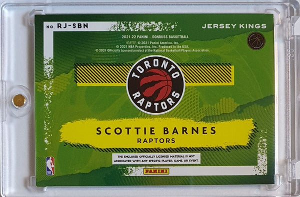 2021 Donruss Scottie Barnes Rookie GOLD /25 PRIME PATCH Jersey Kings - Rare Gem