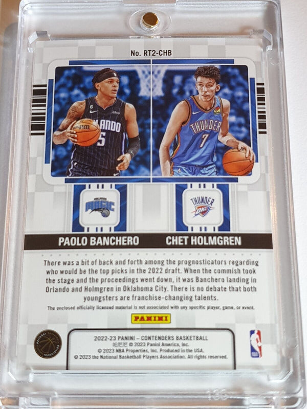 2022 Contenders Paolo Banchero Chet Holmgren Rookie #PATCH DUAL Rookie Ticket RC