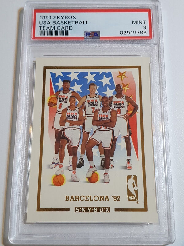 1991 Skybox Dream Team Barcelona USA Team Card - PSA 9 (LOW POP)