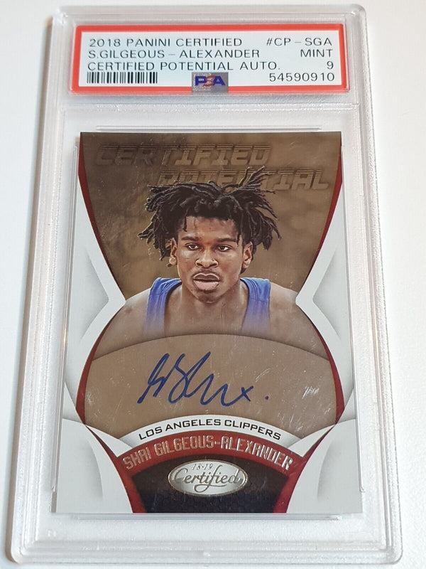 2018 Certified Shai Gilgeous-Alexander Rookie AUTO On Card Autograph - PSA 9