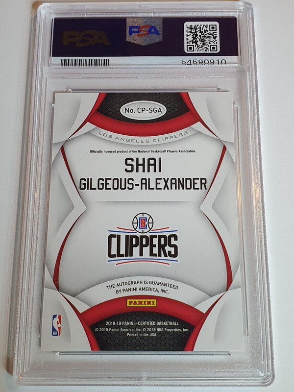 2018 Certified Shai Gilgeous-Alexander Rookie AUTO On Card Autograph - PSA 9