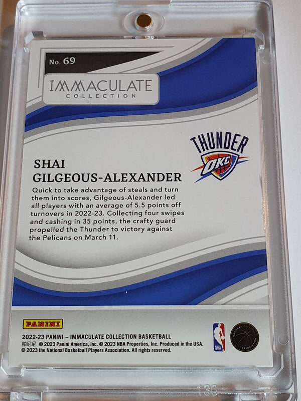 2022 Immaculate Shai Gilgeous-Alexander #69 RED /49 Edition - Ready to Grade