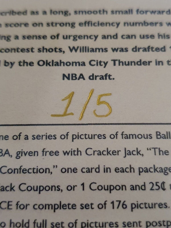 2023 Cracker Jack Jalen Williams BLACK /5 Refractor Ball Players Holo - Rare