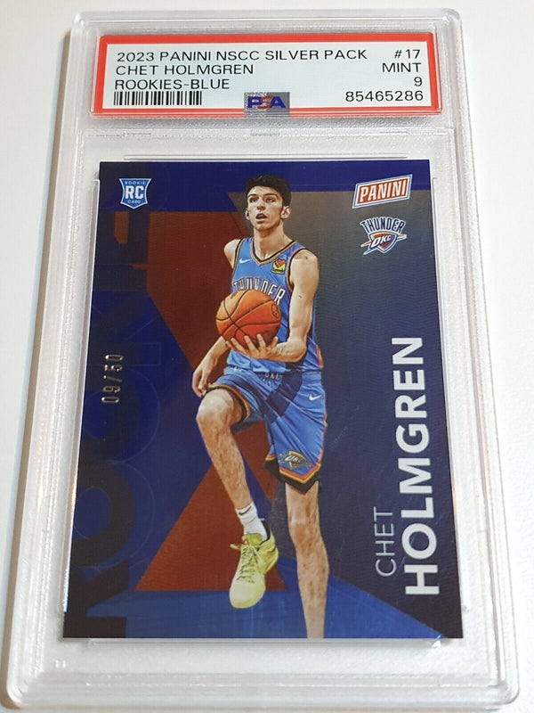 2023 Panini National Chet Holmgren Rookie #17 BLUE /50 RC - PSA 9 (POP 2)