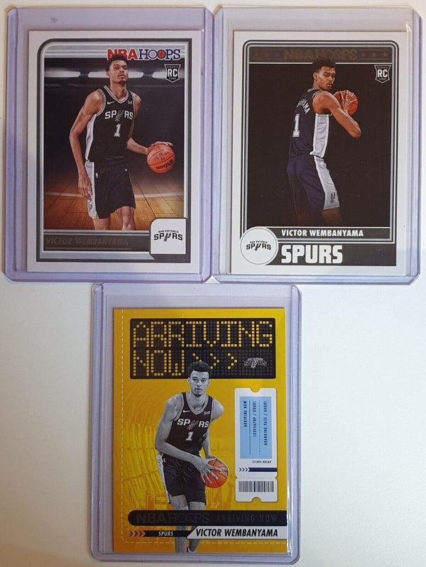2023 Panini NBA Hoops Victor Wembanyama LOT of 3 Rookie #277 #298 #26 RC - Rare