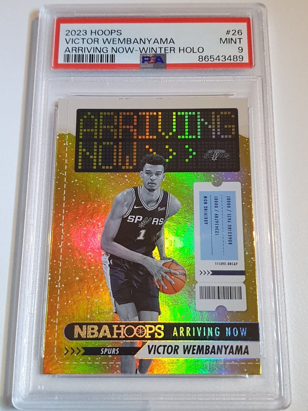 2023 NBA Hoops Victor Wembanyama Rookie #26 WINTER HOLO RC - PSA 9 (POP 8)