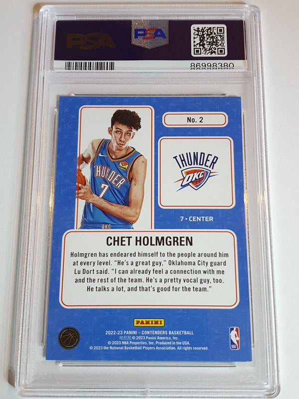 2022 Panini Contenders Chet Holmgren Rookie #2 Lottery Ticket - PSA 9 (LOW POP)