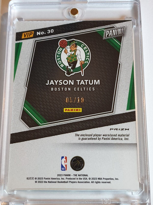 2023 Panini The National VIP Jayson Tatum #30 GOLD /10 Game Worn Jersey - Rare