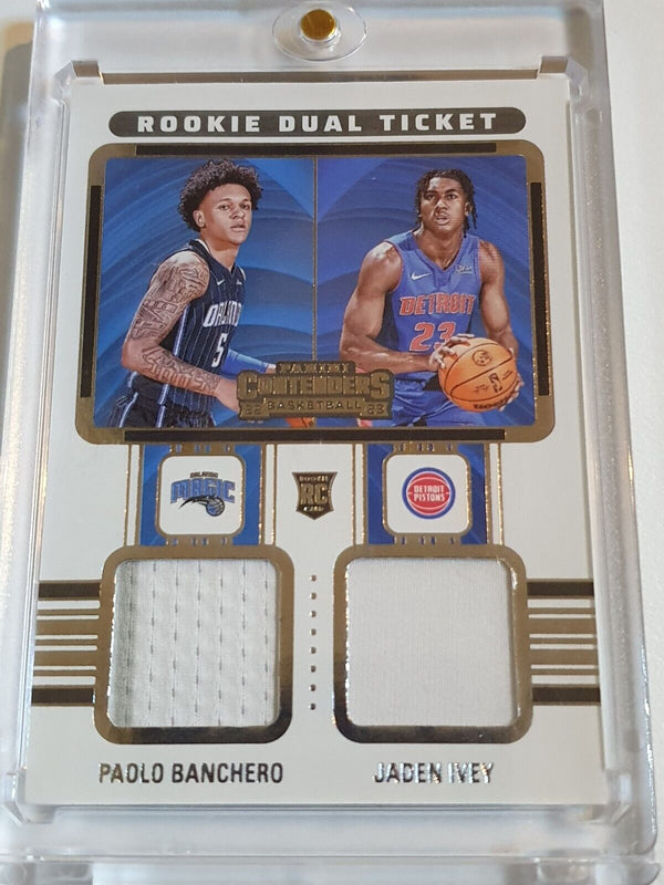 2022 Contenders Paolo Banchero Jaden Ivey Rookie #PATCH DUAL Rookie Ticket RC