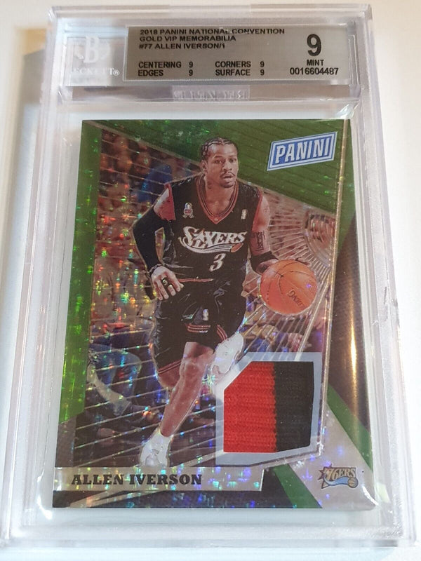 2018 National Gold VIP Allen Iverson #PATCH /25 Worn Jersey - BGS 9 (POP 1)