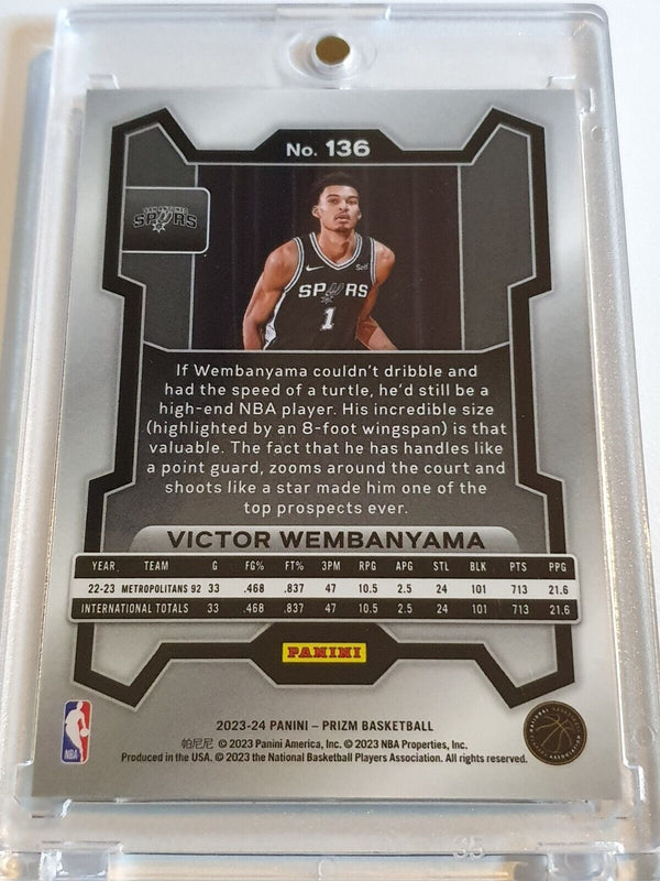 2023 Panini Prizm Victor Wembanyama Rookie #136 RC - Great Condition (OC)