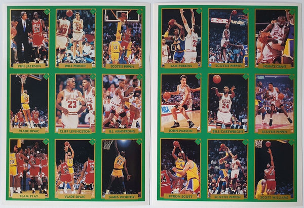 1991 Tuff Stuff Jr. Chicago Bulls LA Lakers 1991 NBA Finals (18 Card Set) Uncut