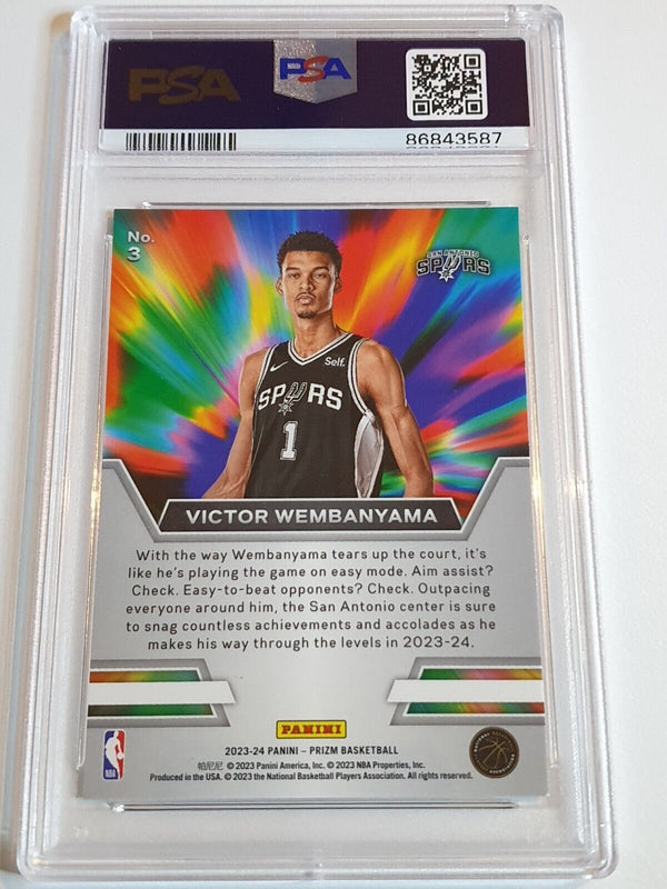 2023 Panini Prizm Victor Wembanyama Rookie #3 Instant Impact RC PSA 9 (Low POP)