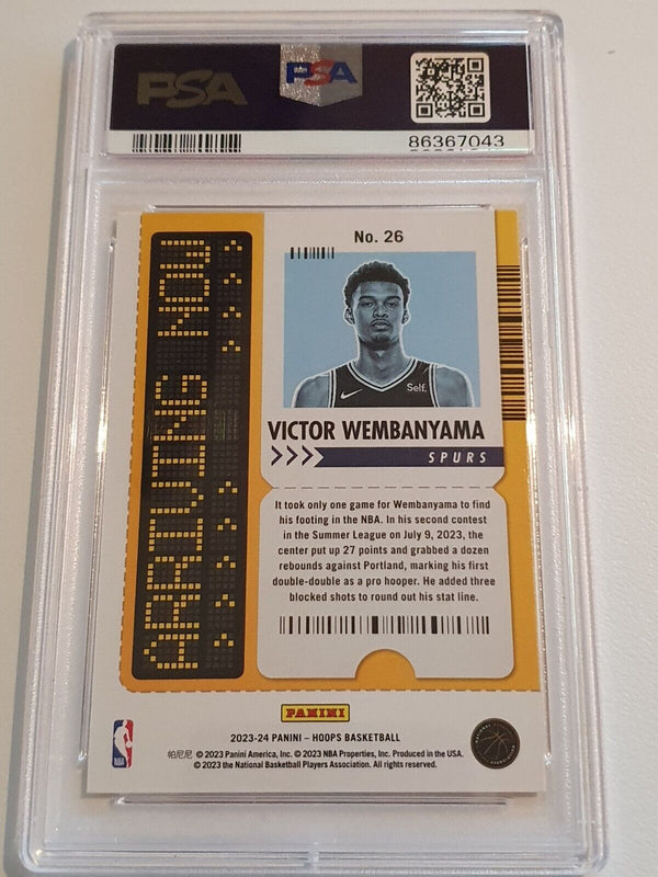 2023 Panini NBA Hoops Victor Wembanyama #26 Arriving Now RC - PSA 9 (LOW POP)