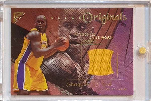 2000 Topps Gallery Shaquille O'Neal #PATCH Game Worn Yellow Jersey - Rare