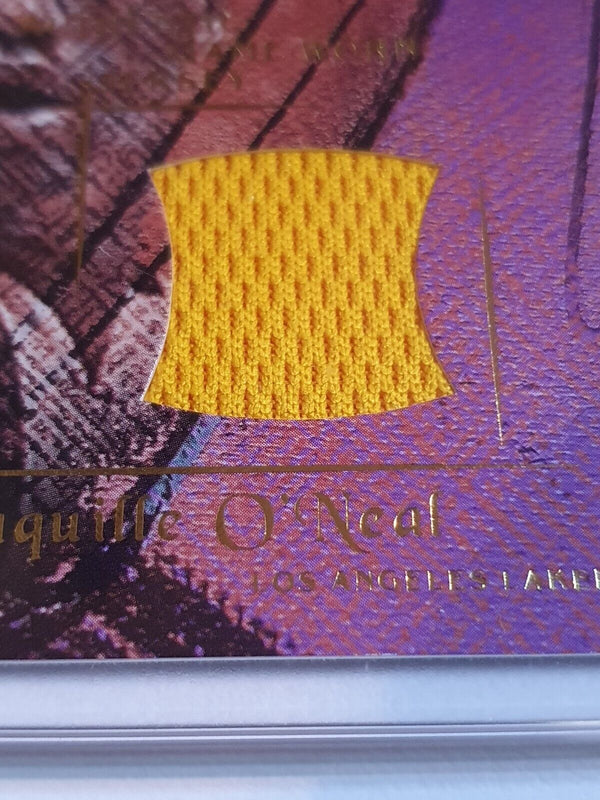 2000 Topps Gallery Shaquille O'Neal #PATCH Game Worn Yellow Jersey - Rare