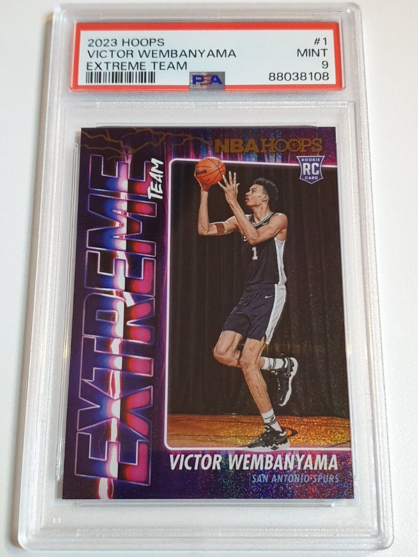 2023 Panini NBA Hoops Victor Wembanyama #1 Extreme Team RC - PSA 9 (LOW POP)