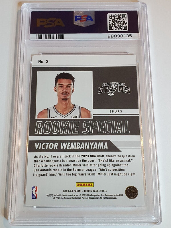 2023 Panini NBA Hoops Victor Wembanyama #3 Rookie Special RC - PSA 9 (LOW POP)