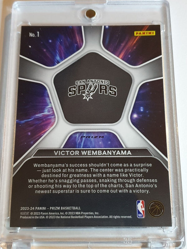 2023 Panini Prizm Victor Wembanyama Rookie #1 SILVER HOLO Deep Space RC - Rare