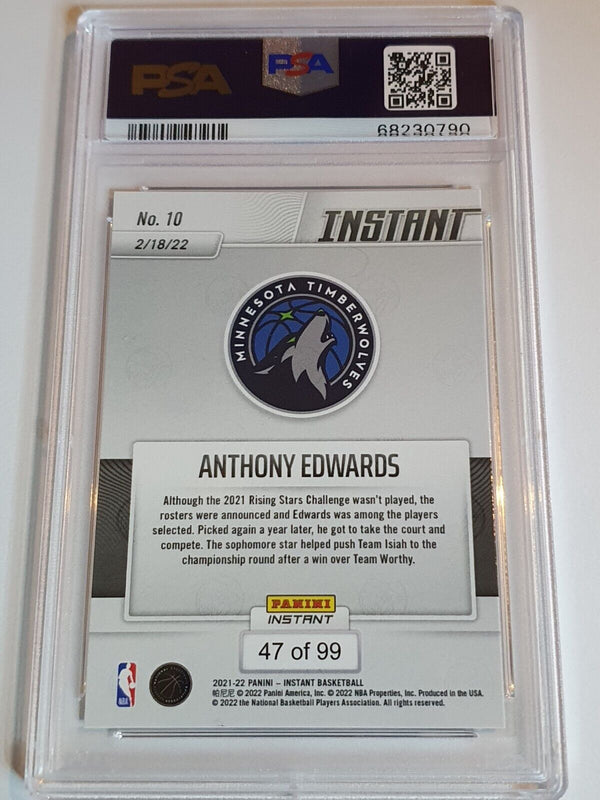 2021 Panini Instant Anthony Edwards RED /99 Rising Stars - PSA 9 (POP 2)