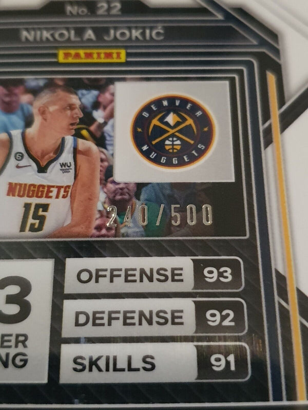 2022 Prizm Monopoly Nikola Jokic #22 GOLD SHIMMER /500 Holo - PSA 9 (POP 17)