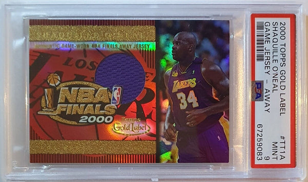 2000 Topps Gold Label Shaquille O'Neal FINALS WORN Jersey Patch - PSA 9