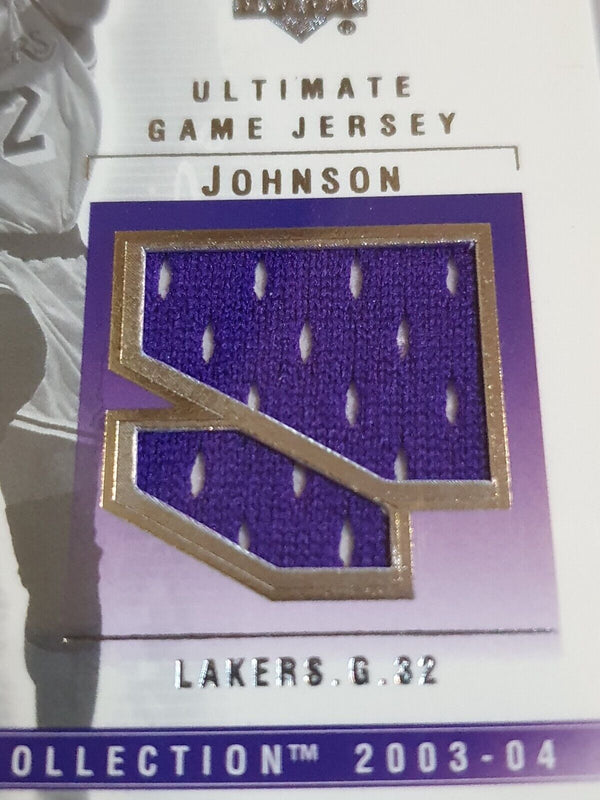 2003 UD Ultimate Collection Magic Johnson #PATCH /200 Game Worn Jersey - Rare