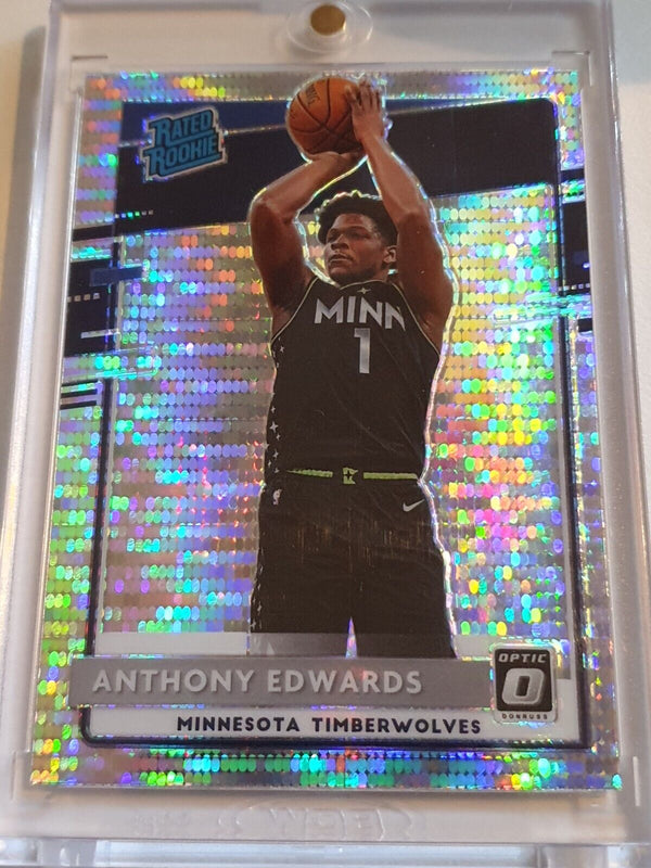 2020 Donruss Optic Anthony Edwards Rookie #151 PULSAR HOLO Great Condition (OC)
