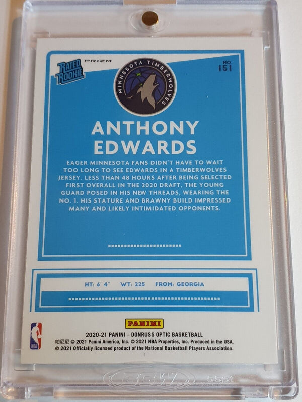 2020 Donruss Optic Anthony Edwards Rookie #151 PULSAR HOLO Great Condition (OC)