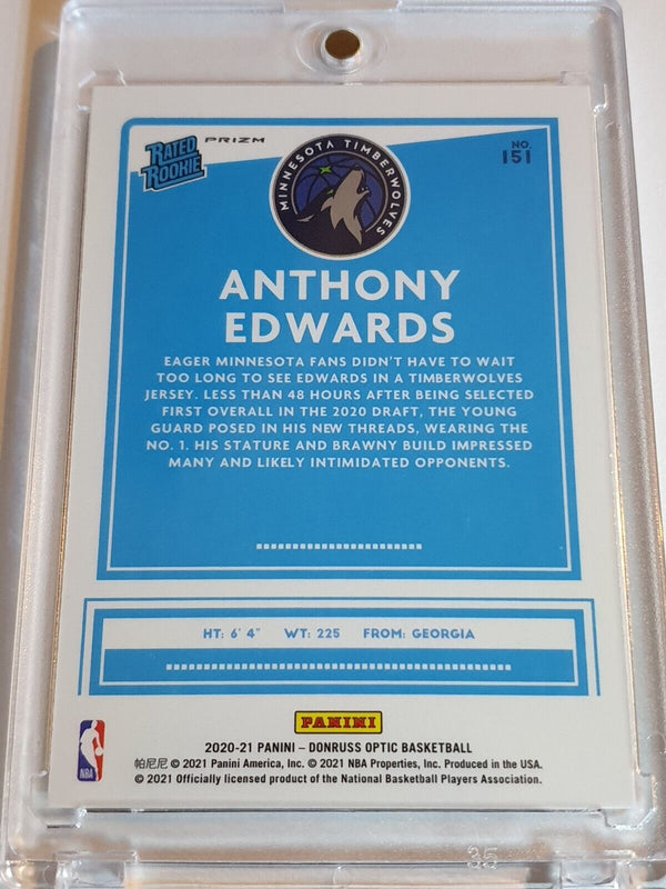 2020 Donruss Optic Anthony Edwards Rookie #151 SILVER HOLO - Ready for Grading