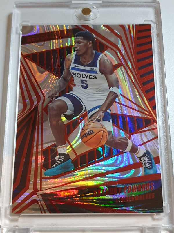 2023 Panini Revolution Anthony Edwards #43 RED SWIRL /199 Holo - Ready to Grade