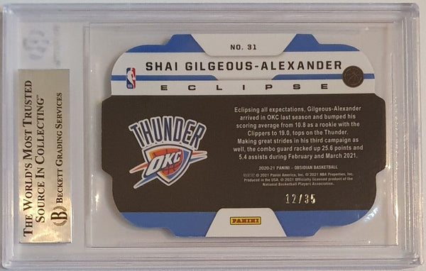 2020 Obsidian Shai Gilgeous-Alexander ELECTRIC ETCH ORANGE /35 - BGS 9 (POP 1)