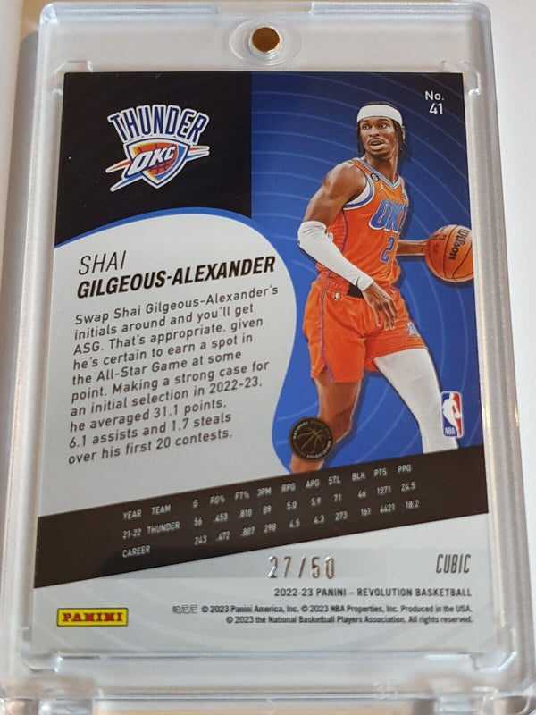 2022 Panini Revolution Shai Gilgeous-Alexander #41 CUBIC /50 Holo - Rare