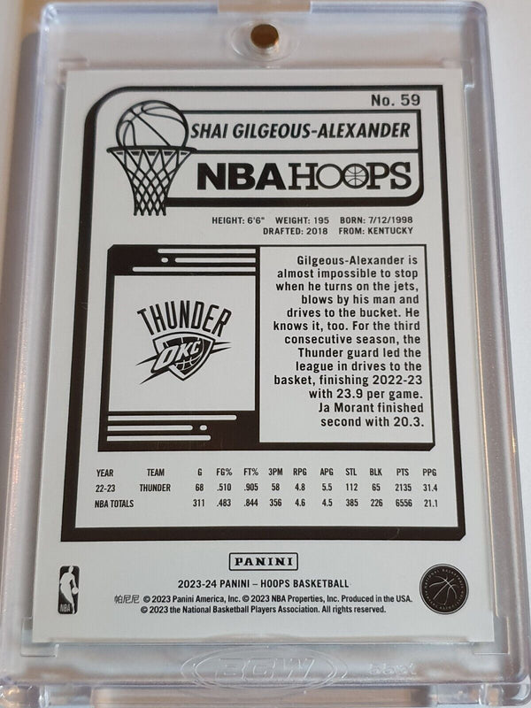 2023 Panini NBA Hoops Shai Gilgeous-Alexander #59 GREEN /99 Holo - Rare