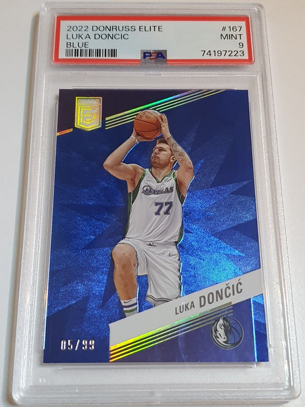 2022 Panini Donruss Elite Luka Doncic #167 BLUE /99 Holo - PSA 9 (POP 2)