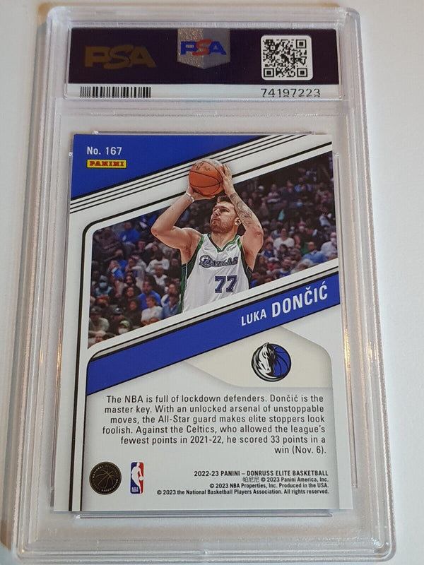 2022 Panini Donruss Elite Luka Doncic #167 BLUE /99 Holo - PSA 9 (POP 2)