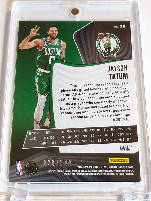 2023 Panini Revolution Jayson Tatum #35 IMPACT /149 Holo - Ready to Grade