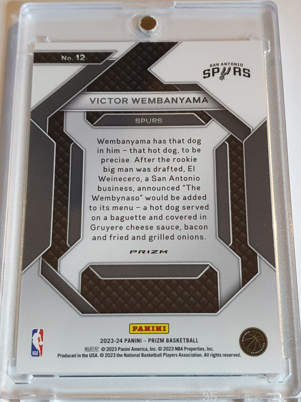 2023 Panini Prizm Victor Wembanyama Rookie #12 SILVER HOLO Emergent RC - Rare