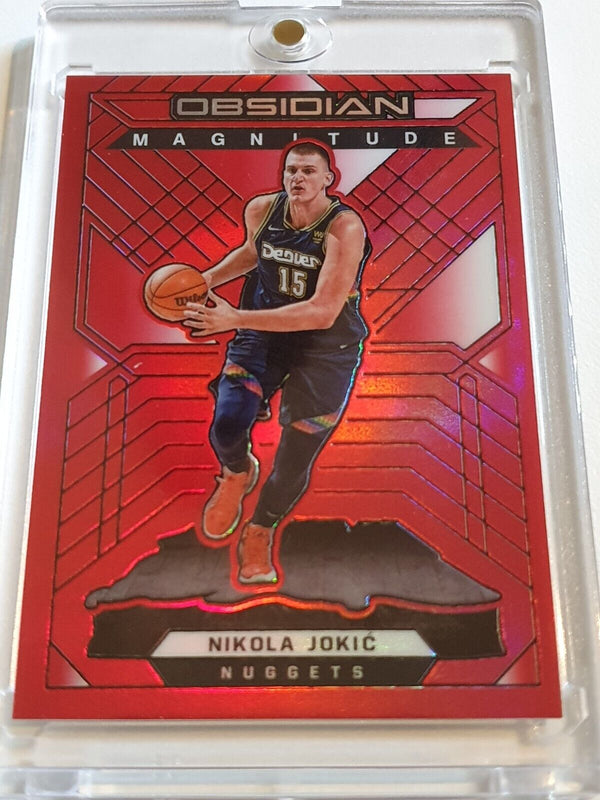 2021 Panini Obsidian Nikola Jokic #31 RED FLOOD Holo Magnitude - Ready to Grade