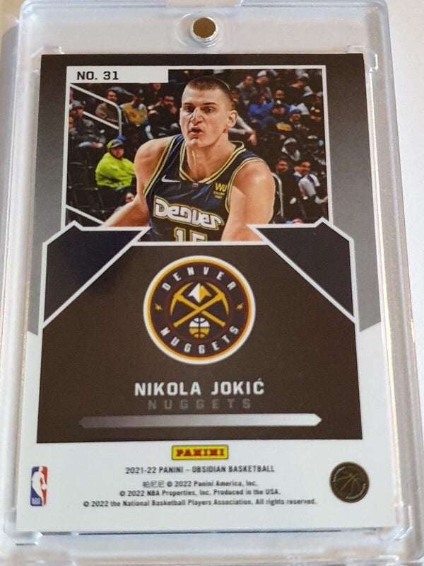 2021 Panini Obsidian Nikola Jokic #31 RED FLOOD Holo Magnitude - Ready to Grade