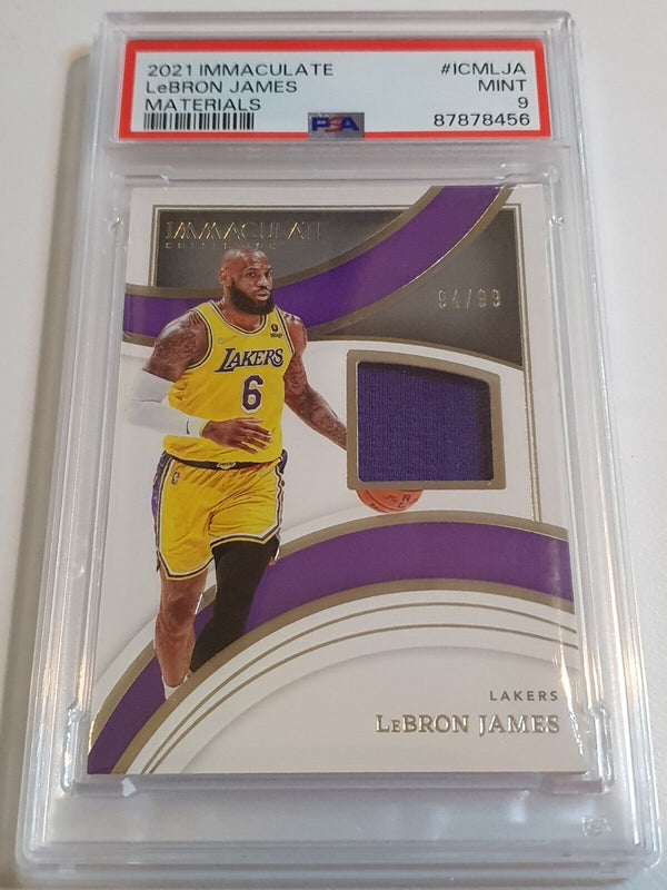 2021 Panini Immaculate Lebron James #PATCH /99 Game Worn Jersey - PSA 9 (POP 6)
