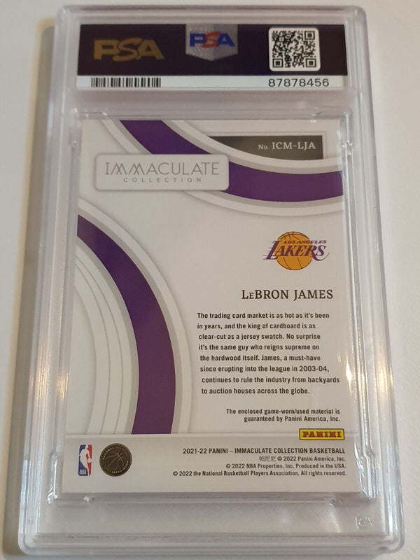 2021 Panini Immaculate Lebron James #PATCH /99 Game Worn Jersey - PSA 9 (POP 6)