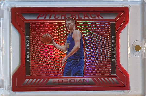 2020 Panini Obsidian Nikola Jokic #24 RED FLOOD Pitch Black Holo - Rare