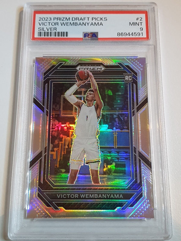 2023 Prizm Draft Picks Victor Wembanyama Rookie #2 SILVER Holo RC - PSA 9
