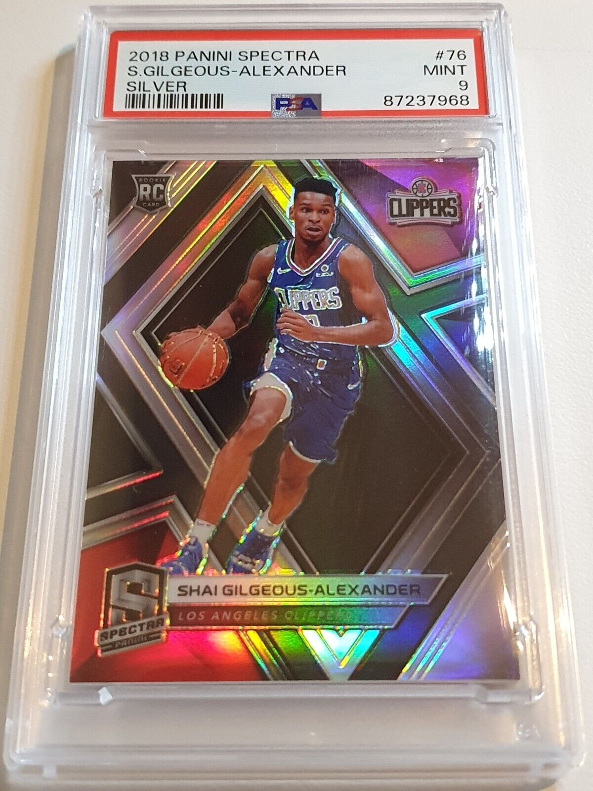 2018 Spectra Shai Gilgeous-Alexander Rookie #76 SILVER HOLO RC 