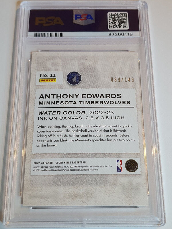 2022 Court Kings Anthony Edwards #11 RUBY /149 Water Color - PSA 9 (POP 3)