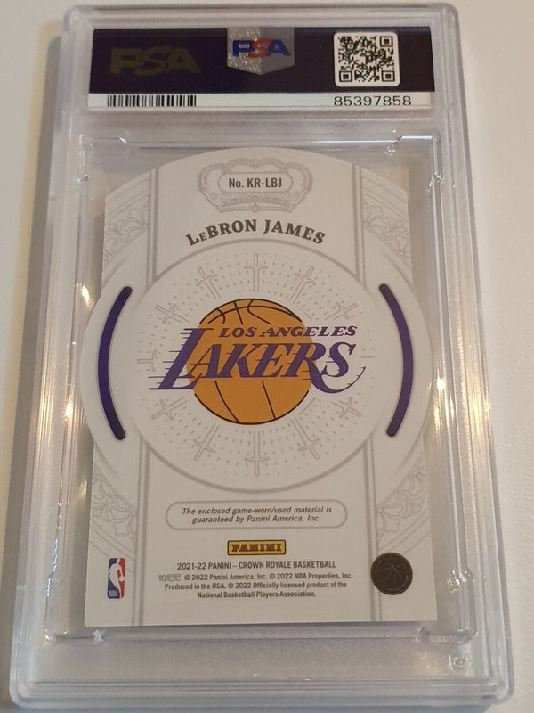 2021 Panini Crown Royale Lebron James #PATCH Game Worn Jersey - PSA 9 (POP 7)